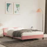 Cumpara ieftin Cadru Pat Gossi Roz, 120x200 cm, Catifea - Tablie Inclusa, Design Modern si Confortabil