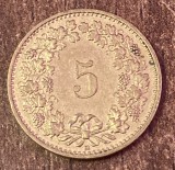C50 - Moneda foarte veche - Elvetia - 5 rappen - 1986
