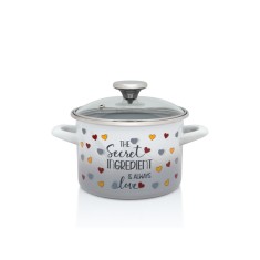 Oala cu capac sticla Secret Ingredient Metalac, email, 16cm, 1.9l