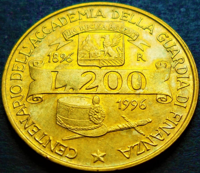 Moneda comemorativa 200 LIRE - ITALIA, anul 1996 *cod 1212 = Guardia di Finanza foto