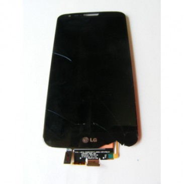 MODUL DISPLAY LCD LG G2 TOUCH-SPART (CU RAMA) NEGRU ORIG SWAP foto