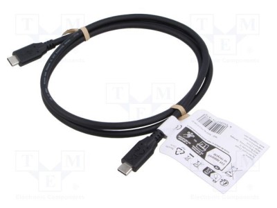 Cablu USB 4.0 USB C Goobay 1m negru 20Gbps foto