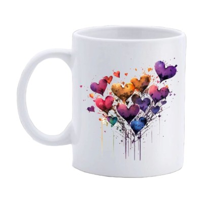 Cana alba personalizata, Inima model 8, INOVATIX&amp;reg;. 330ml foto