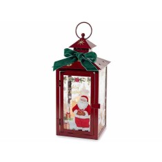 Felinar Craciun multicolor cu led cm14x14x32H