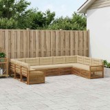 vidaXL Set de canapele de exterior cu pernă 9 pcs Natural și Bej 3383841