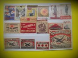 HOPCT LOT NR 46 POLONIA/GRECIA/ IRLANDASUEDIA CEHOSLOVACIA / CEHIA -15 ETICHETE VECHI CHIBRITURI-FILUMENIE-OLANDA