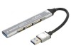 Hub USB 4-porturi USB A 2.0 și 3.1 gri 0,13m, Gembird