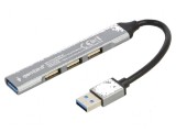 Hub USB 4-porturi USB A 2.0 și 3.1 gri 0,13m