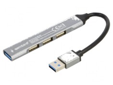 Hub USB 4-porturi USB A 2.0 și 3.1 gri 0,13m