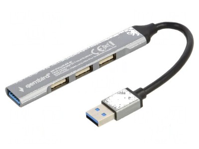 Hub USB 4-porturi USB A 2.0 și 3.1 gri 0,13m foto