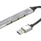 Hub USB 4-porturi USB A 2.0 și 3.1 gri 0,13m