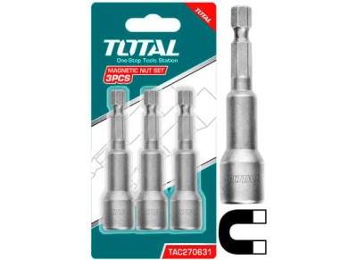 TOTAL - SET 3CHEI 12MM -1/4&amp;quot; HEX - 65MM PowerTool TopQuality foto