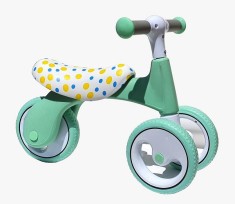 Bicicleta fara pedale cu roti silentioase ? Verde foto