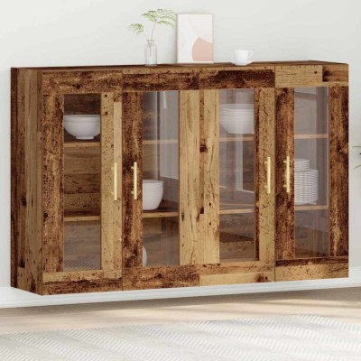 vidaXL Dulap montat pe perete 2 pcs Lemn vechi 69.5 x 34 x 90 cm 3334305 foto