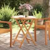Masă grădină pliabilă vidaXL, &Oslash;70x75 cm, lemn masiv acacia, maro. Ideal terasă/curte