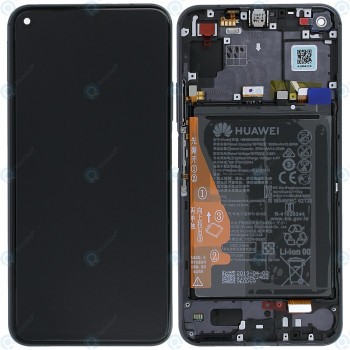 Huawei Honor 20 (YAL-AL00 YAL-L21) Nova 5T (YAL-L61) Capac frontal al modulului de afișare + LCD + digitizer + baterie negru la miezul nopții 02352TMU foto