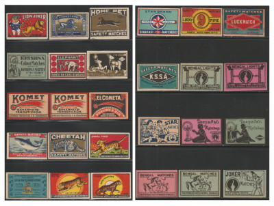 Colectie vintage 1900-1950 - Lot 115 etichete exotice de chibrituri straine foto