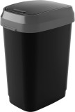 Cos de gunoi KIS Dual Swing M 25 litri, negru, cu capac rabatabil