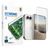 Folie de protectie Ecran Lito D+ Max Strong pentru Apple iPhone Duo, Sticla Securizata, Full Glue, Neagra