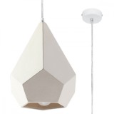 Lampă Suspendată Pavlus Alb Ceramic 1 Bec Geometric Modern De Interior