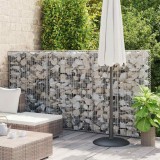 VidaXL Coș gabion cu capace, s&acirc;rmă galvanizată, 150 x 100 x 30 cm