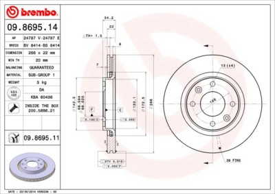 BREMBO 09.8695.11 PRIME LINE - UV Coated Disc frana foto