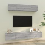 vidaXL Set dulapuri TV, 4 piese, gri sonoma, lemn prelucrat