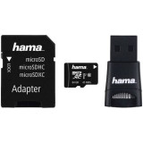 Card de memorie microSDXC + Adaptor + USB Hama 114954 64GB Clasa 10 UHS-I Negru