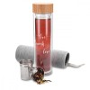Sticla Ceai Navaris 500ml, Infuzor Inox, Sticla Borosilicata, Transparenta, Termorezistenta, Husa Neopren