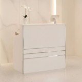 Recepţie frizerie lăcuită Alexa 100 cm cosmetică pentru salon cabinet SPA alb