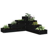 Jardiniera gradina 4 niveluri, negru 80,5x79x36 cm lemn pin GartenMobel Dekor, vidaXL