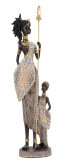 Cumpara ieftin Statueta decorativa Tribal Masai with Son, Mauro Ferretti, 11.5x8.5x46 cm, polirasina, multicolor