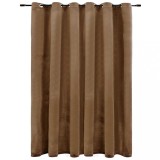Draperie Opaque Catifea Bej 290x245cm Inele Metalice, Draperii Camera/Living/Dormitor, Blocare Lumina, Usor de Spalat