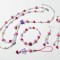 Set copii margele roz cu mov, 5 piese, frumoase, colier, bratara...
