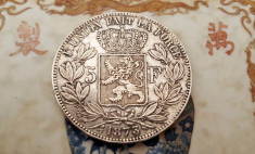 5 franci Belgia, 1873, Ag 0.900, fin detaliata foto