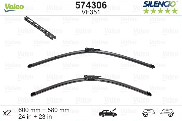 VALEO 574306 SILENCIO FLAT BLADE SET lamela stergator