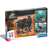 Puzzle Clementoni, Jurassic World, 3 x 48 piese, 2024