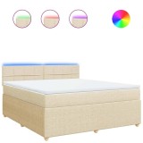 Cumpara ieftin Pat continental cu saltea, crem, 180x200 cm, textil
