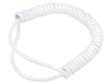Cablu spiralat neecranat PUR alb 0,2m-0,8m 300V 2x0,22mm2