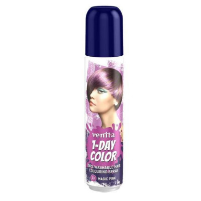 Spray colorant pentru par, fixativ, Venita, 1-Day Color, nr 13, Roz Magic foto