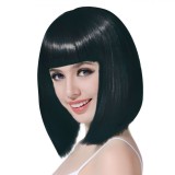 Peruca dama sintetica, neagra, Negru, Oem