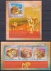 DB1 Fauna Guineea Lei cu Pui MS + SS MNH, Nestampilat