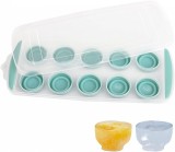 Tava pentru cuburi de gheata cu capac Taozoey, plastic, verde, 30 x 12,5 x 2 cm