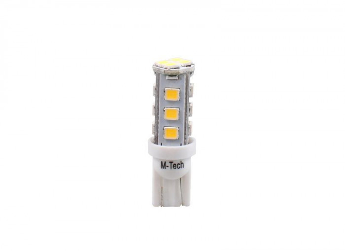 Set Bec LED W5W M-Tech LB077W, Alb, 2 buc