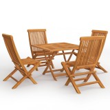 vidaXL Set mobilier de grădină, 5 piese, lemn masiv de tec