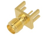 Mufă SMA mamă margine dreaptă 50&Omega; SMT aurit pe cablu PTFE