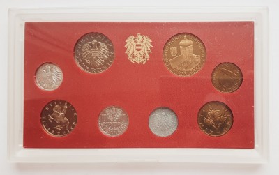 M01 Austria set monetarie 8 monede 1990 2 5 10 50 grosch 1 5 10 20 Schilling PF foto