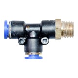 Mufa rapida T din plastic cu surub metalic si O-ring, fi 6x6, M12