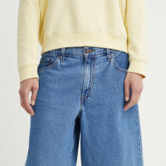 Levi's pantaloni scurti jeans BAGGY DAD femei, neted, high waist, 000MJ