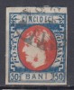 ROMANIA 1869 LP 29 b REGELE CAROL I CU FAVORITI VALOAREA 50 BANI STAMPILAT
